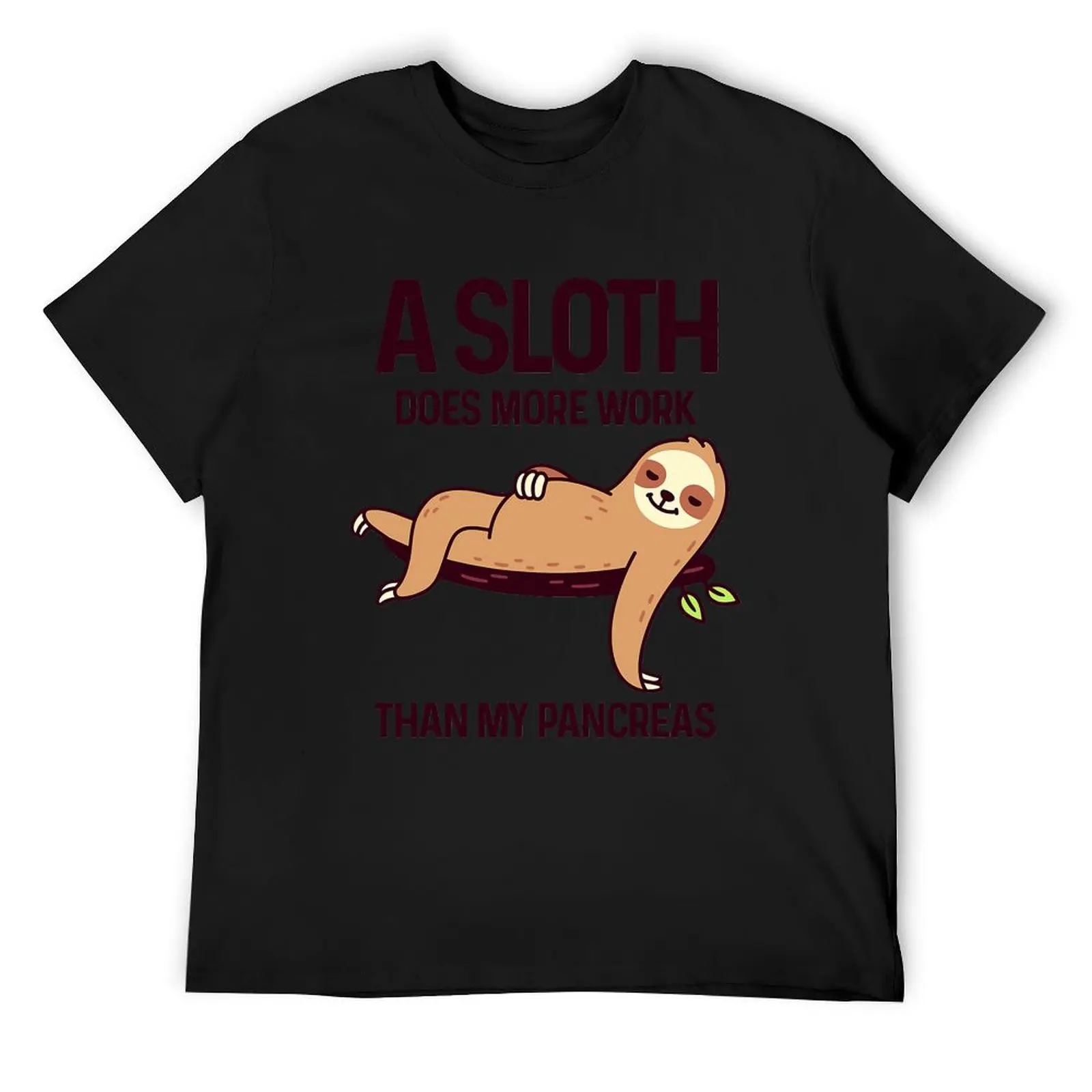 A Sloth Does More Work Than My Pancreas Diabetes Awareness T-Shirt tops shirts graphic tees mens graphic t-shirts funny