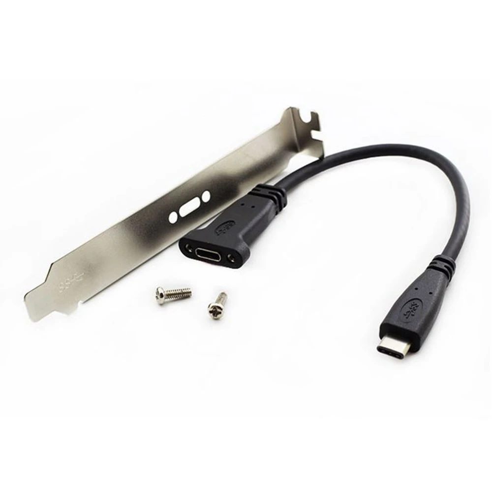 

0.2 M USB-C USB 3.1 Type C Male to Female Cable with Panel Mount Screw Hole 0.2 M