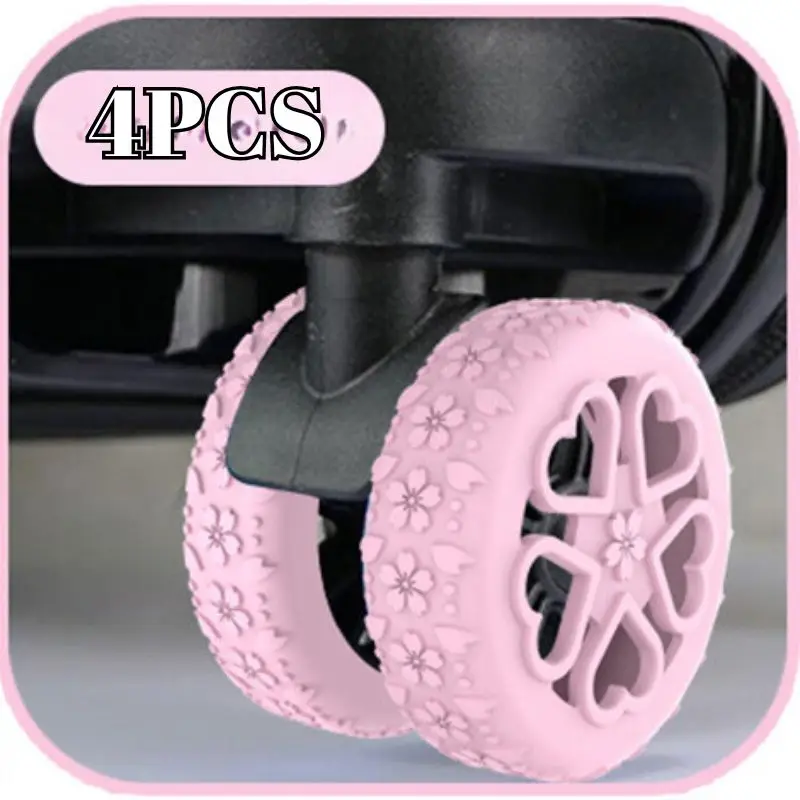 

4PCS Luggage Wheels Protector Silicone Wheels Caster Shoes Travel Luggage Suitcase Reduce Noise Wheels Guard Cover Accessories