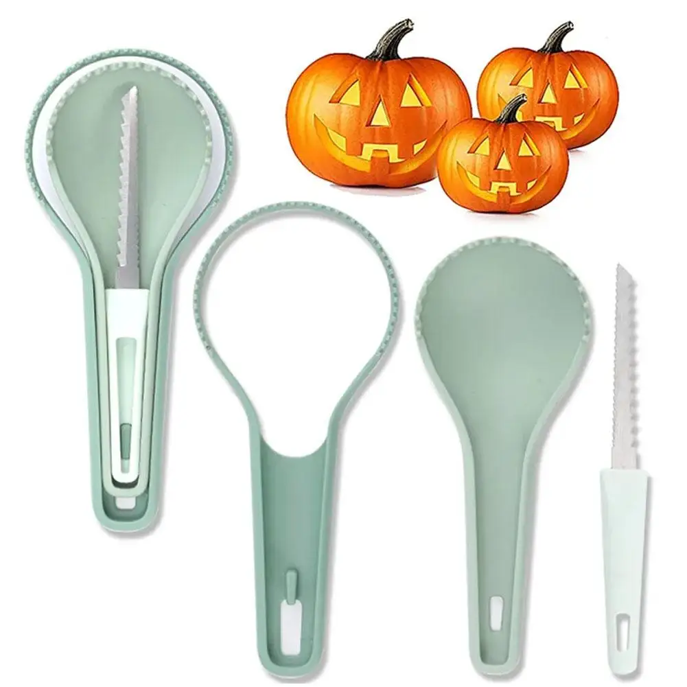 3-in-1 Melon And Fruit Separator Halloween Pumpkin Knife Core-cutter Fruit Separator Household Carving Kitchen Pulp Gadgets T0U3