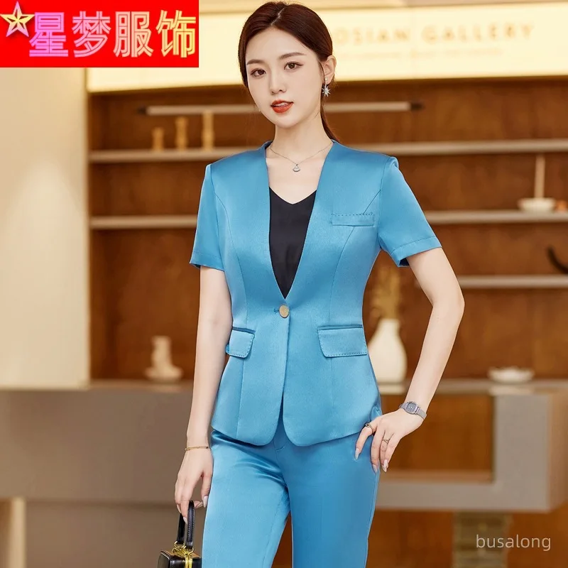 Set completo piccolo alla moda per donna Nuova giacca blazer a maniche corte rossa casual professionale estiva da donna sottile