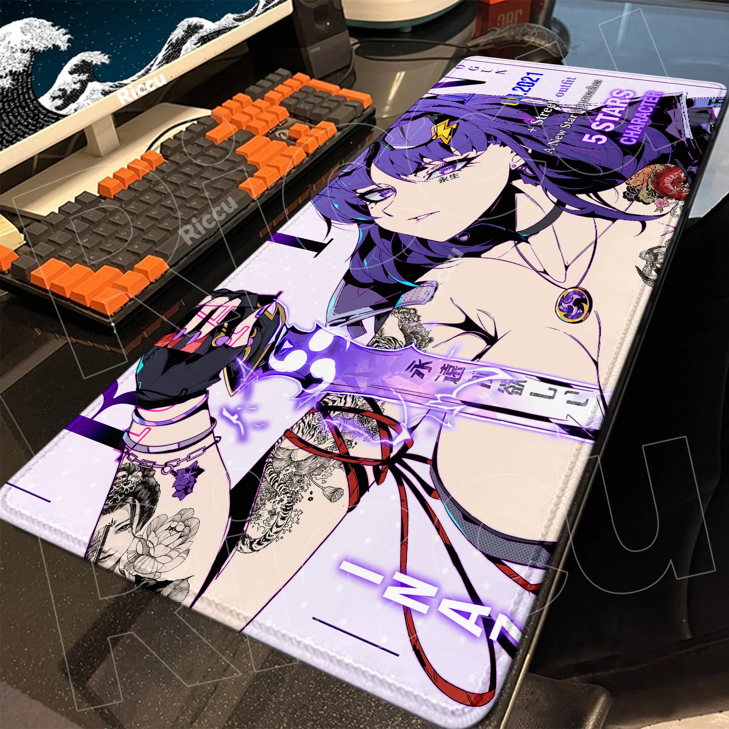Anime poster Girl Non-Slip Mouse Pad Large Mousepad HD Print Keyboard Pad Laptop Computer Desk Pad Locking Edge Mouse Mat Carpet