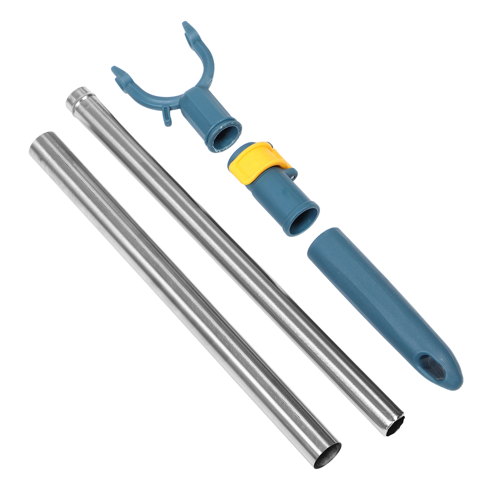 

Adjustable Stainless Steel Closet Rod Telescopic Blue Short Clothes Drying Fork Plastic Tip Locking Mechanism Extendable