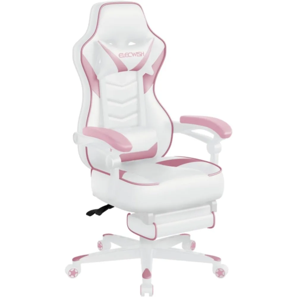 

Gaming Chair, Ergonomic High Back Racing PU Leather Computer Seating with Adjustable Footrest, Headrest and Lumbar Supp