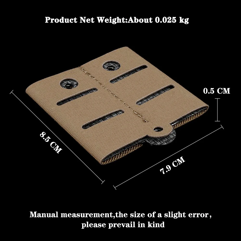 QLS MOLLE M System Mounting Adapter Accessories，Polymer Modular Belt Accessories For Hunting Shooting Magazine Bags，Black/Brown - view 4