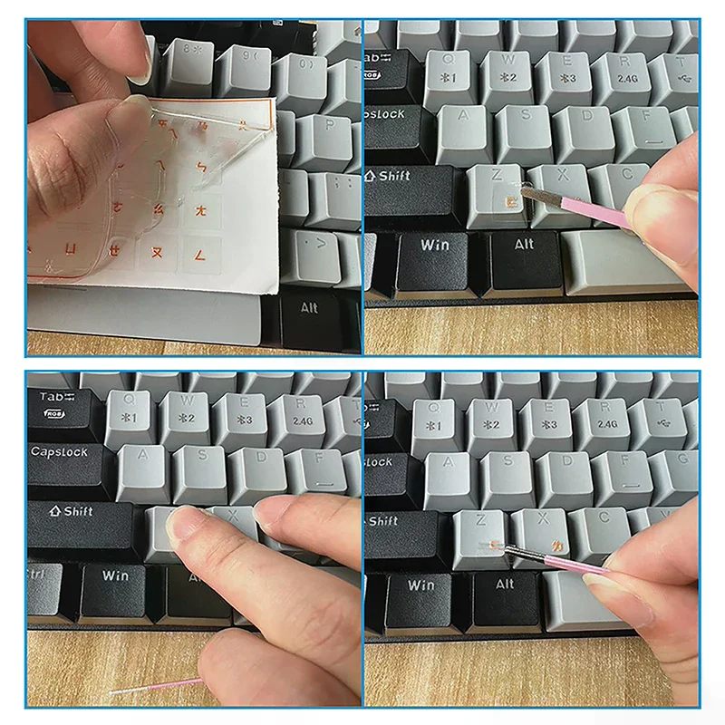 [Korean Language] Tear-Off Film Keyboard Sticker Desktop Laptop Key Sticker Single Film Universal Transparent Engraving Sticker
