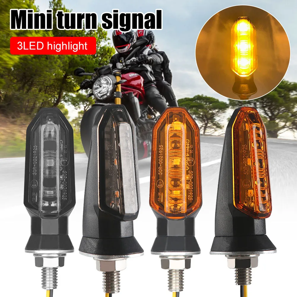 

2PCS Motorcycle Turn Signal LED Headlight Amber Bullet Front Rear Light Indicator Waterproof M8 Bolt for ATV UTV Scooter