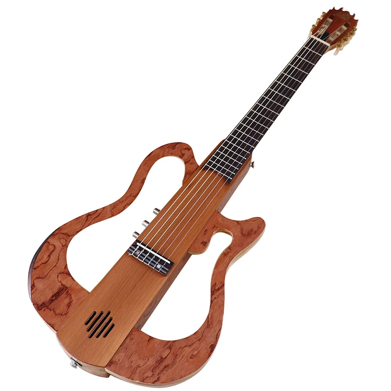 Silence Classical Guitar 39 Inch Full Canada Satin 6 String Maple Wood Body One Side Can Foldable Silent Guitar with Speaker