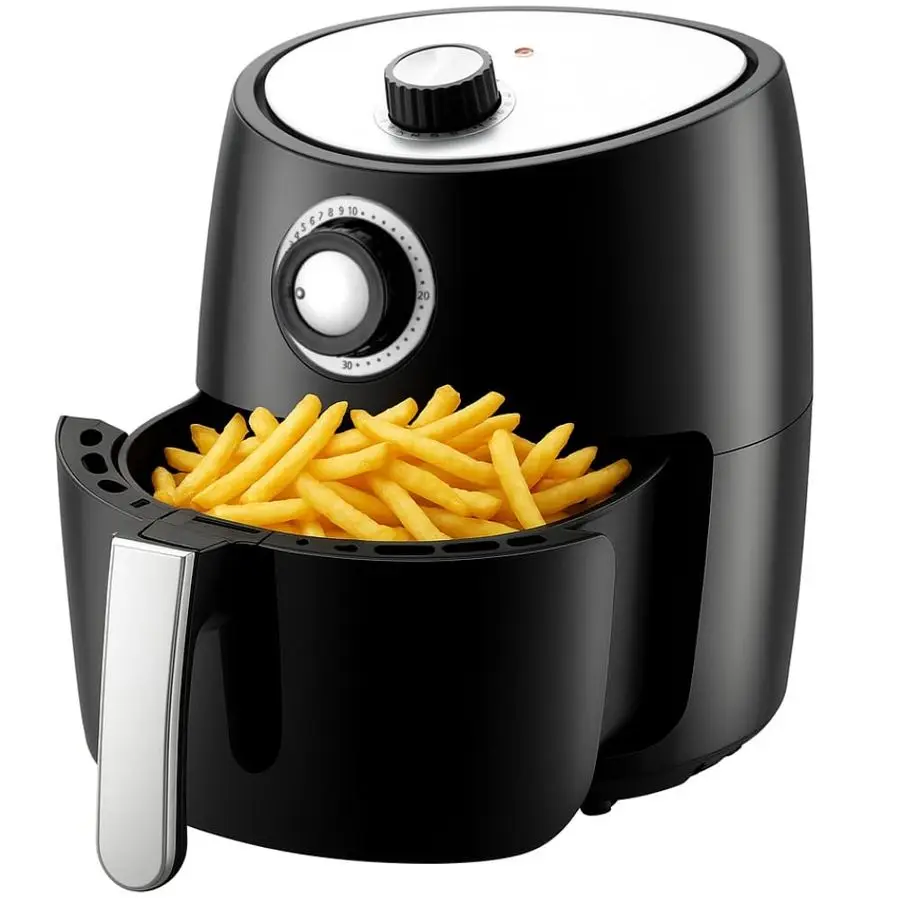 

Air Fryer 1000w 2 Quart Capacity Personal Air Fryer, Conserve Counterspace, Oilfree cooking with Removable Deep NonStick Fry Bas
