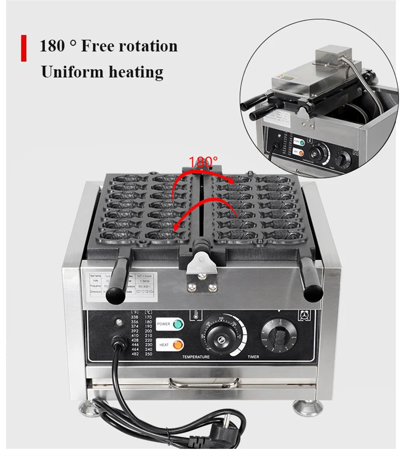 Elektrische oder gasförmige fisch förmige Waffel herstellungs maschine heißer Verkauf japanischer Tayaki-Hersteller Waffel back maschine kommerzielle Verwendung