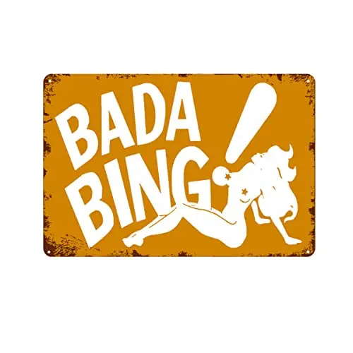 Metal Tin Signs Sopranos Bada Bing Tin Wall Sign Painting Vintage Hanging Metal Plaque Poster Retro Art Bar Store Home Decoratio