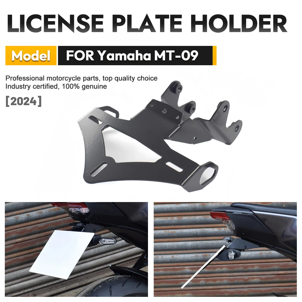 For Yamaha MT-09 2024 License Plate Holder Street Rider LED Light Rust-proof Fender Eliminator Accessory