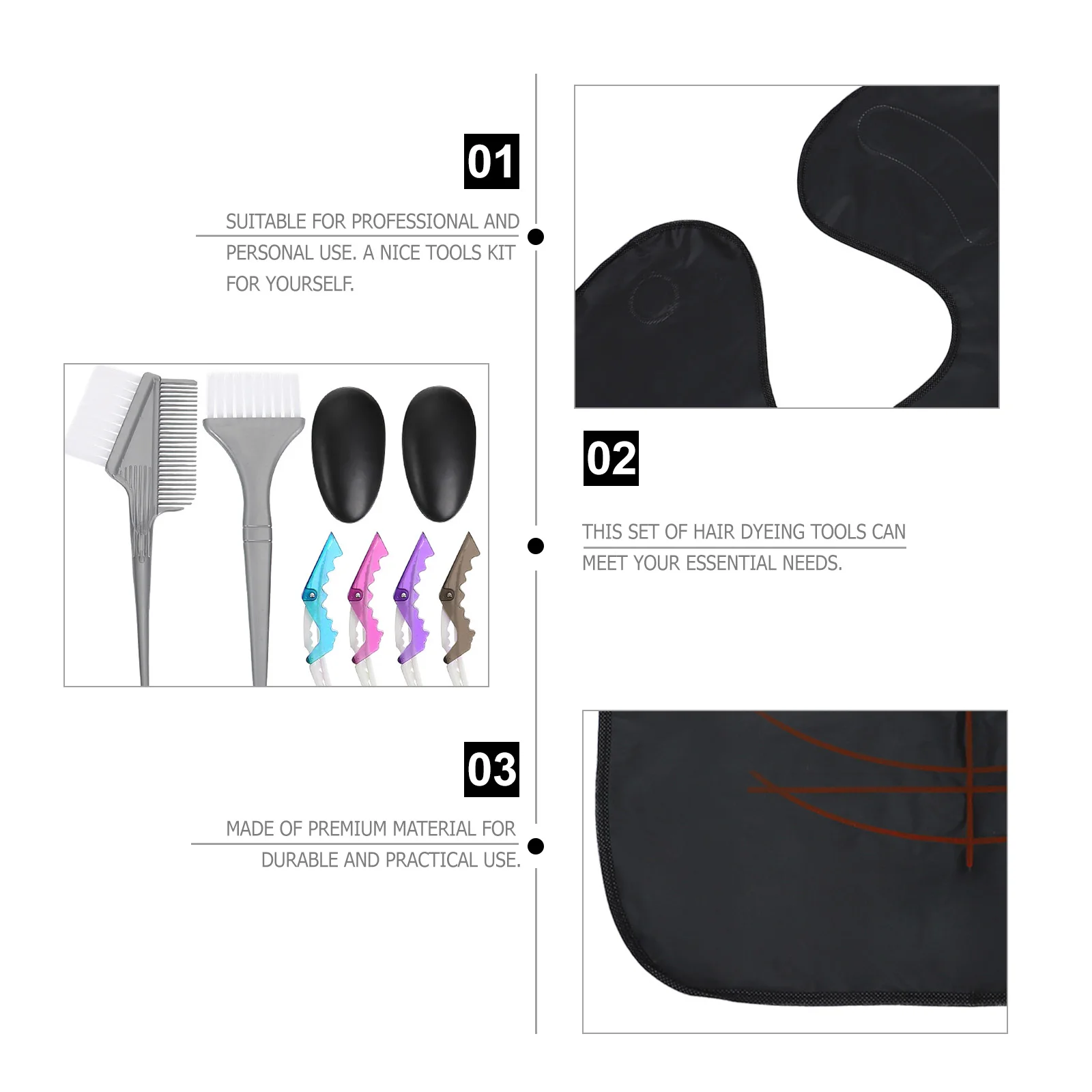 

1Set Hair Dyeing Set Hair Coloring Tools Kit Prevent Scalp Damage Durable Material Home DIY Salon Use Dyeing Bowl