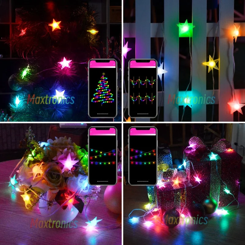 5/10 متر ستار الجنية ضوء التطبيق الذكي لتقوم بها بنفسك التحكم عن بعد الموسيقى مزامنة وميض مصباح لحديقة حفل زفاف داخلي في الهواء الطلق ديكور سلسلة