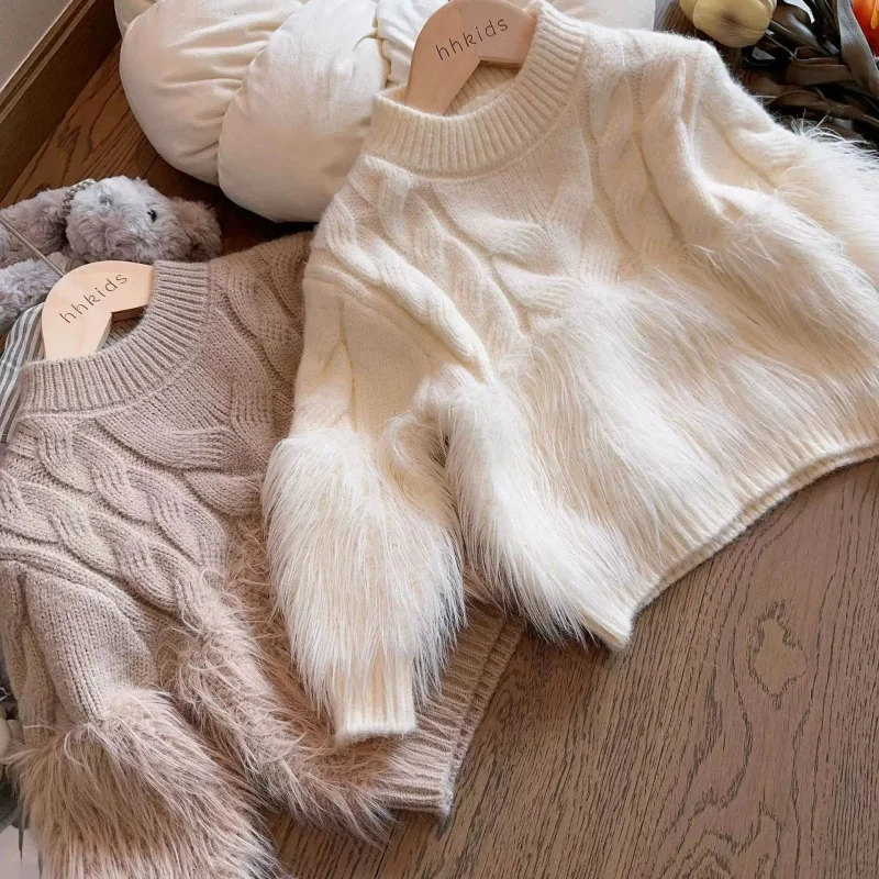 Girls' Autumn and Winter Pullover Sweater 2026 New Item Baby Korean Version Fashionable Woolen Sweater Girls' Versatile Top