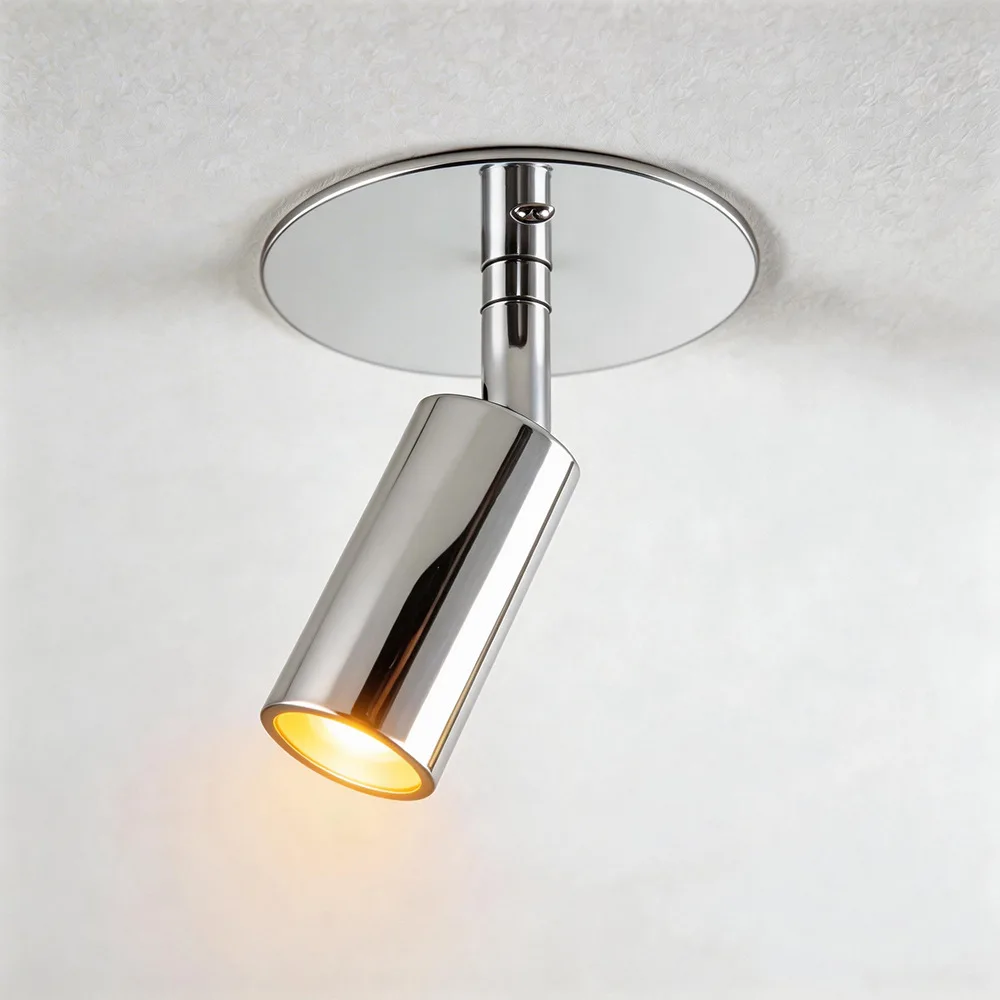 New American retro all-copper moving head spotlight Nordic simple bedroom study corridor studio brass decorative lamps
