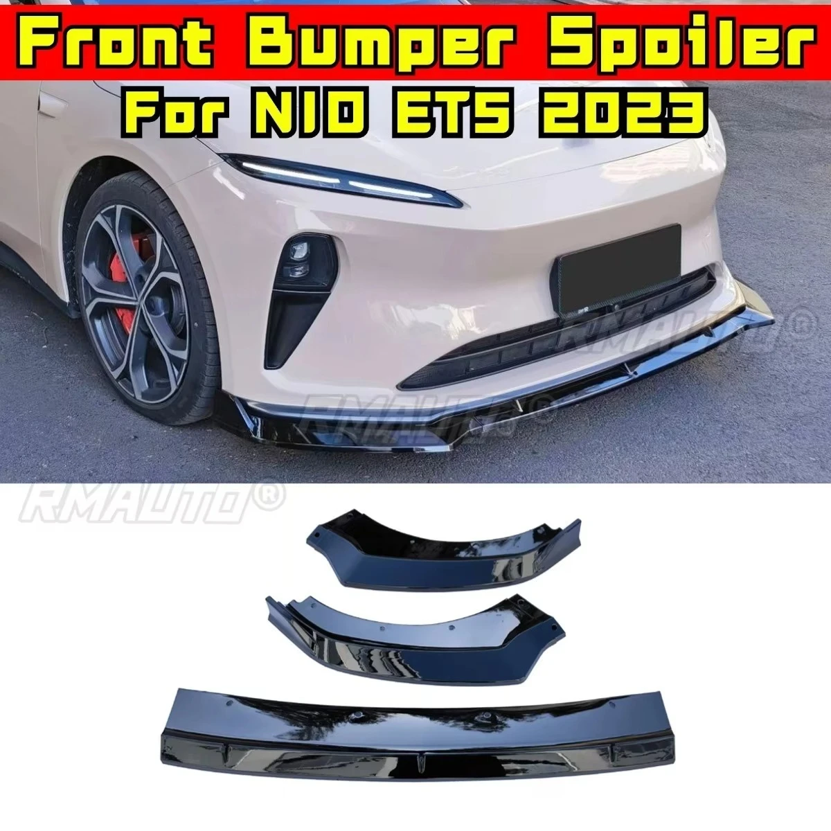 

For NIO ET5 Car Front Bumper Lip Carbon Look Car Accessories for NIO ET5 2023 Bumper Protector Modification Part