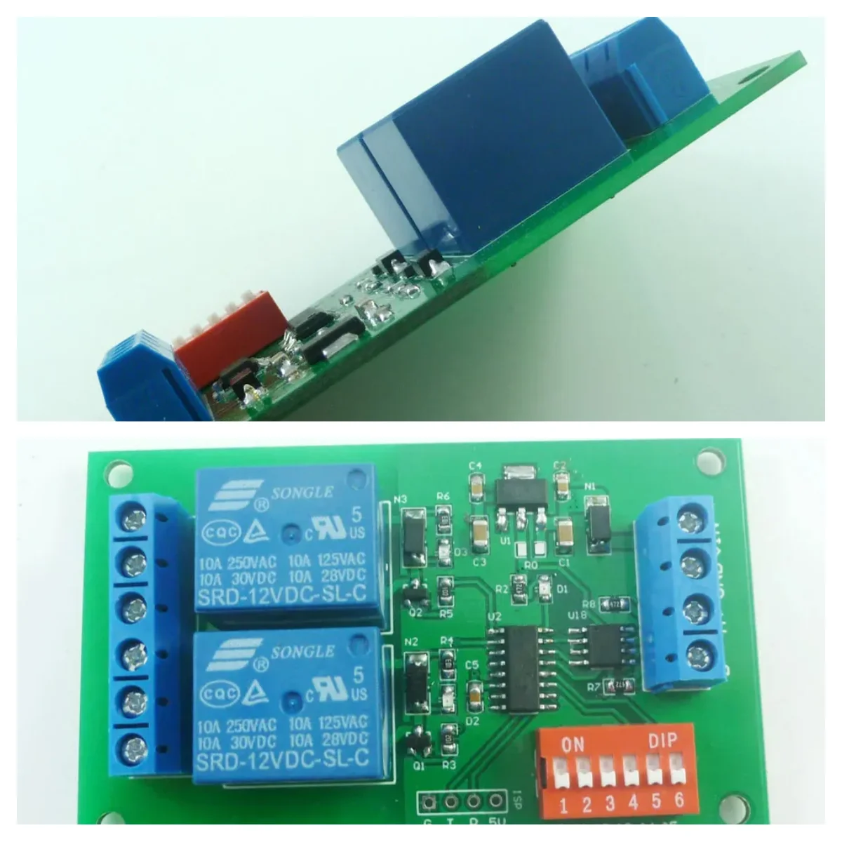 CE035 DC 12V 2 Ch RS485 Relay Board UART Serial port Switch Module Modbus AT command Control for PLC Smart Home automated