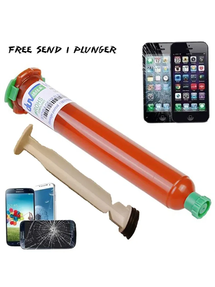 Nowy DUV TP-2500 LOCA UV klej w płynie optyczny przezroczysty klej tp-2500 uv klej do ekranu dotykowego samsung galaxy iPhone + tłok — zdjęcie 2