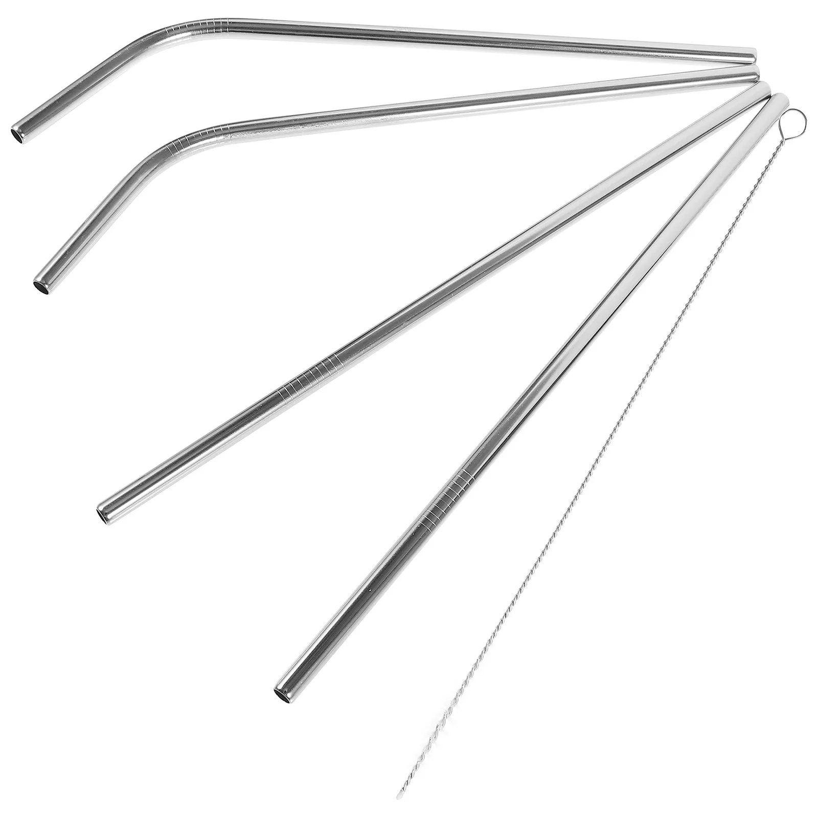 1Set Stainless Steel Reusable Straws Set Lightweight Exquisite Design Elegant Photo Prop for Easter Beach Birthday Shower