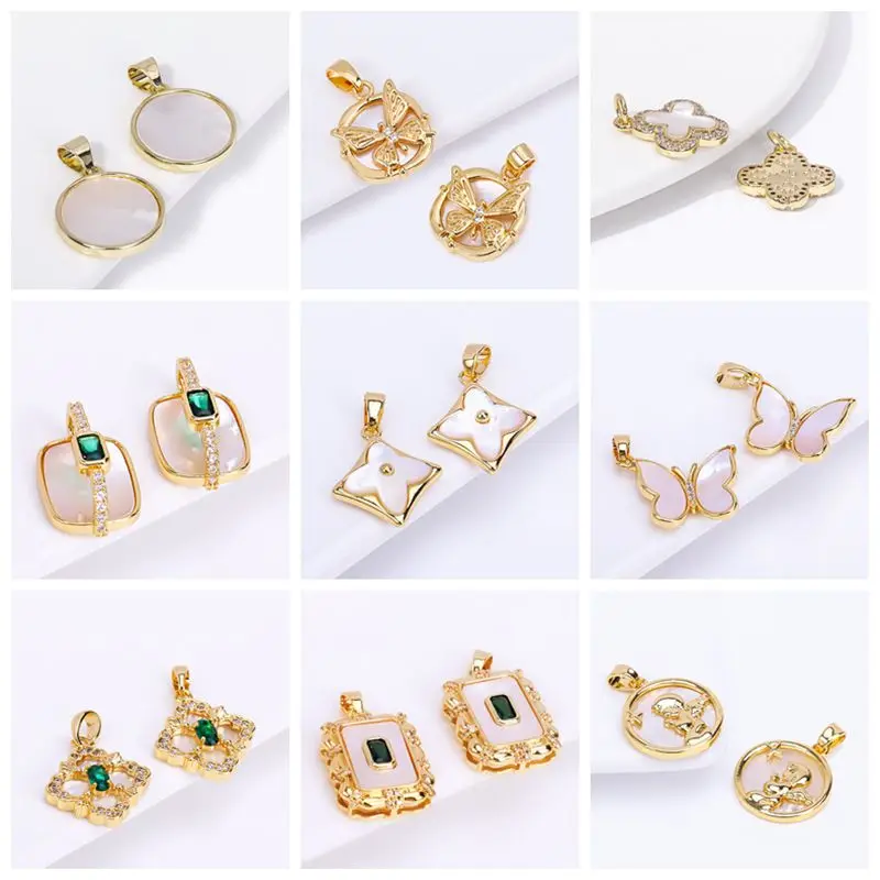 18K Gold Plated Inlaid Zircon Conical Beads Caps Tassel Caps,Separators For Beads,DIY Bracelet Earring Jewelry Making Fittings