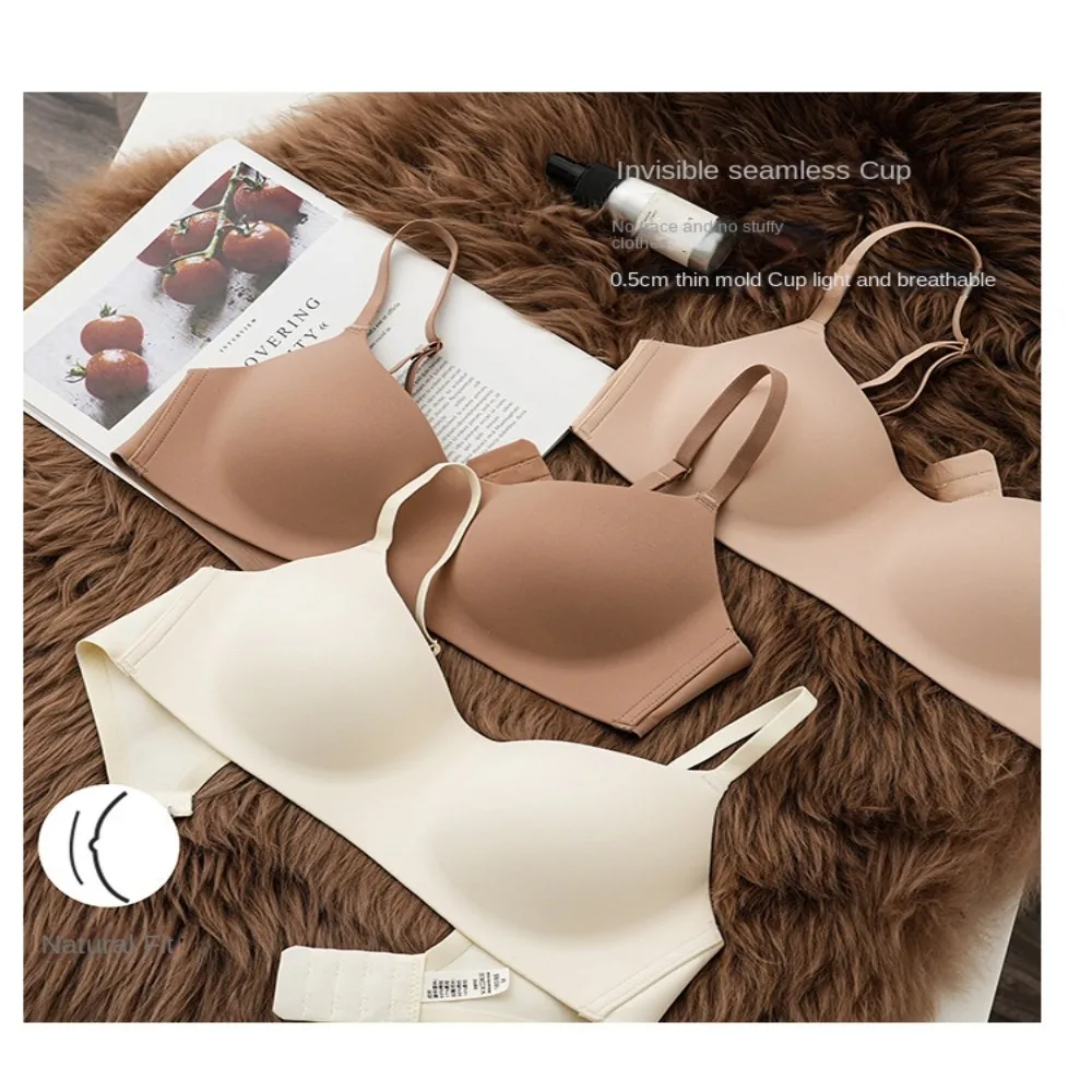 Soft Comfort Wireless Bra Thin Cup Elastic Material Push Up Bra Supportive Structure Breathable Fabric Seamless Bra Daily Wear
