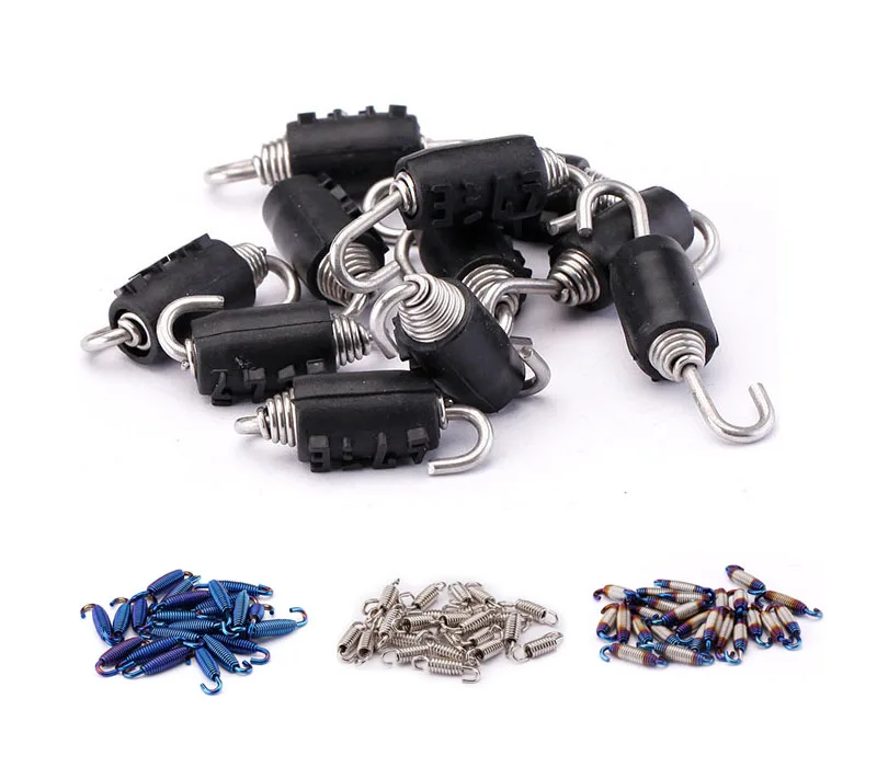 universal motorcycle stainless steel spring hooks for exhaust pipe design