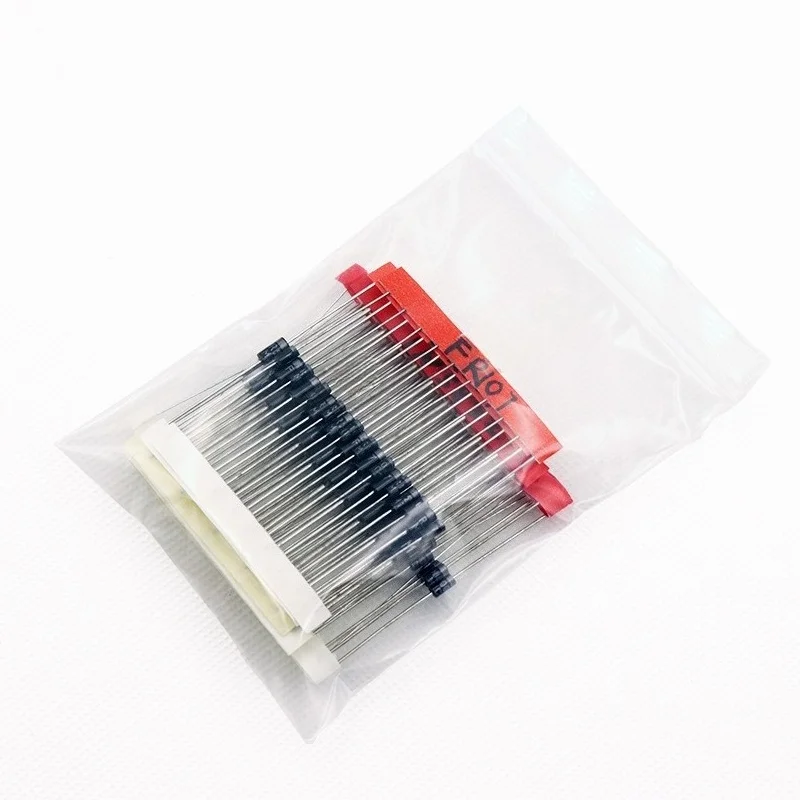 5Packs 500pcs Diode Kit 8 Types 1N4148 1N4007 FR107  FR207  1N5819   1N5399  1N5408 1N5822 Assortment