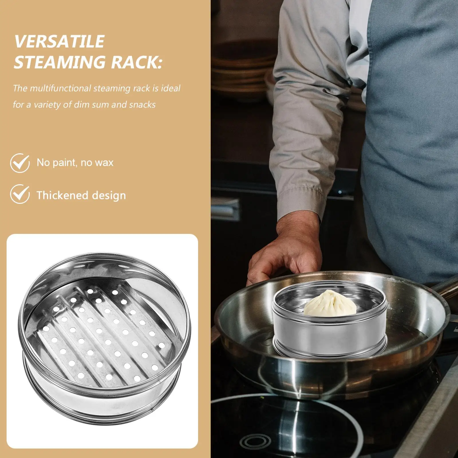 Stainless Steel Veggie Rice Steamer Food Rice Dumpling Fish Thicken Commercial Earless Steel Bottom Dim