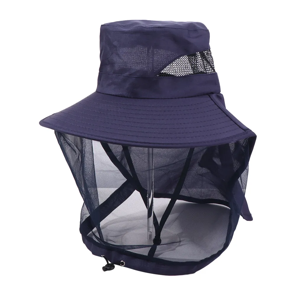 Casual Foldable Bee Mosquito Hat Insect Proof Wide Brim Net Cover Fisherman Hat Bucket Cap Sun Hat Sun Protection Hat Women