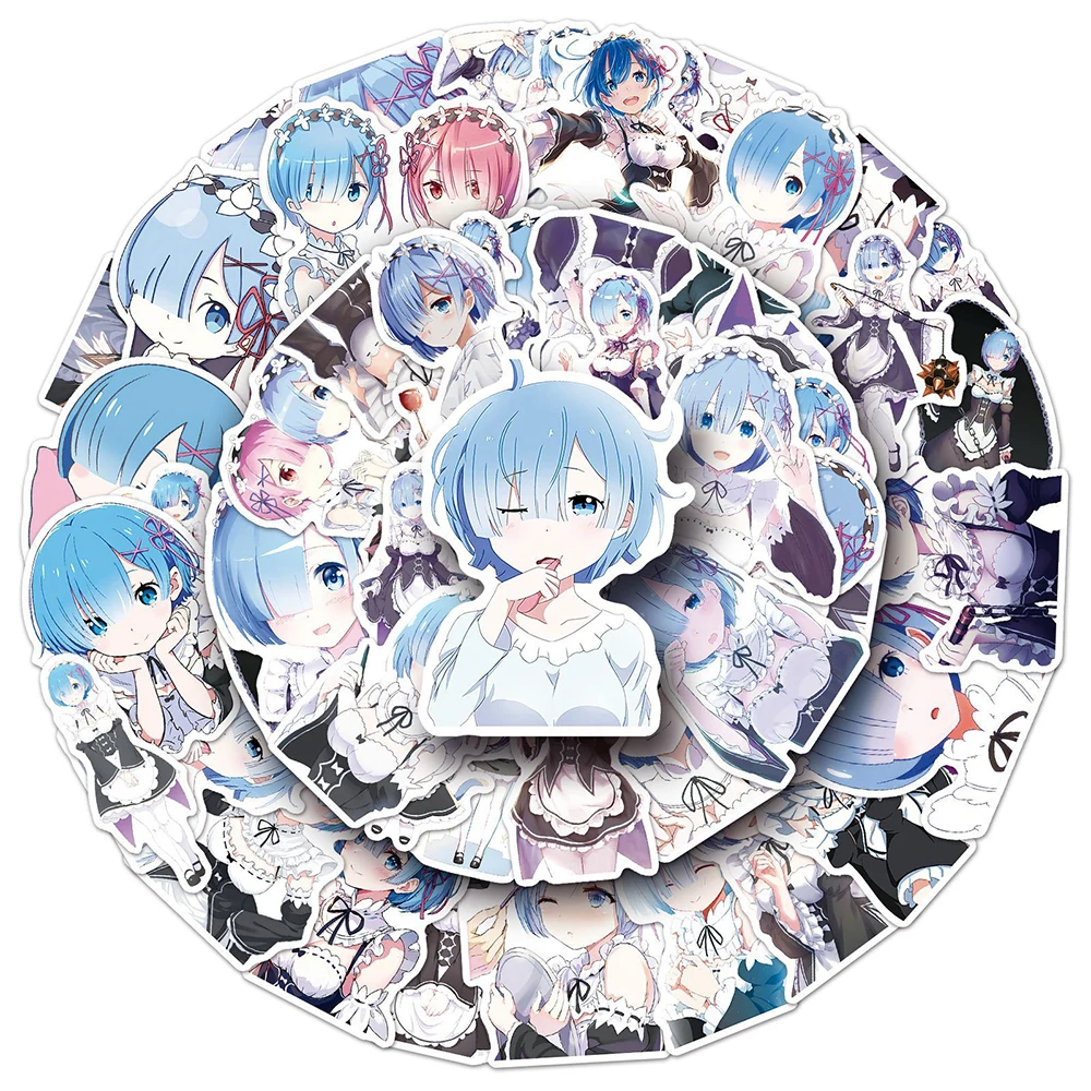 10/30/50pcs Anime Re: Life in a Different World from Zero Stickers Kawaii Girl Rem Cartoon Decals Guitar Suitcase Laptop Sticker