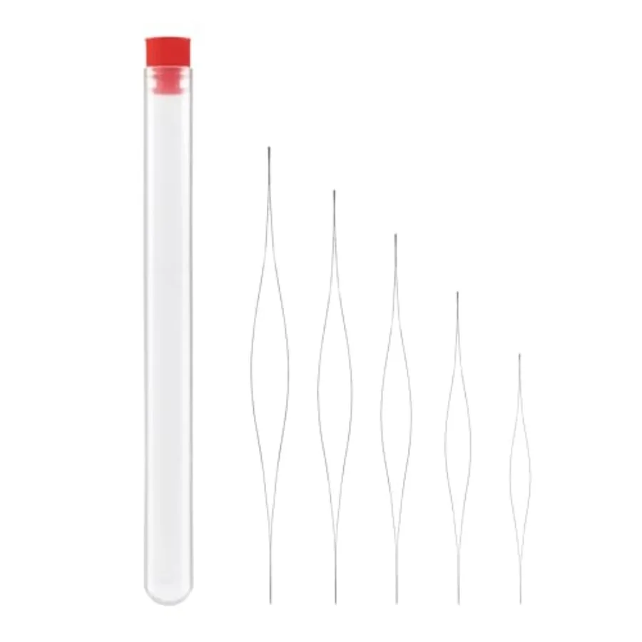 5 Sizes Beading Needles - Seed Beads and Big Eye Needles with Bottle and Collapsible Set for Jewelry Making