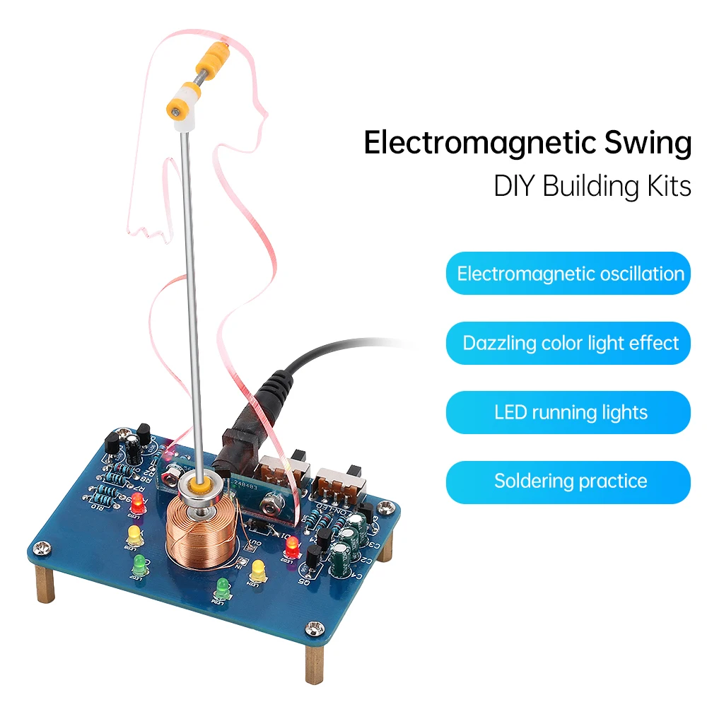 DIY Electronic Swing Kit Electromagnetic Swing Induction Teaching and Practical Training Welding Exercise Parts DC 5V