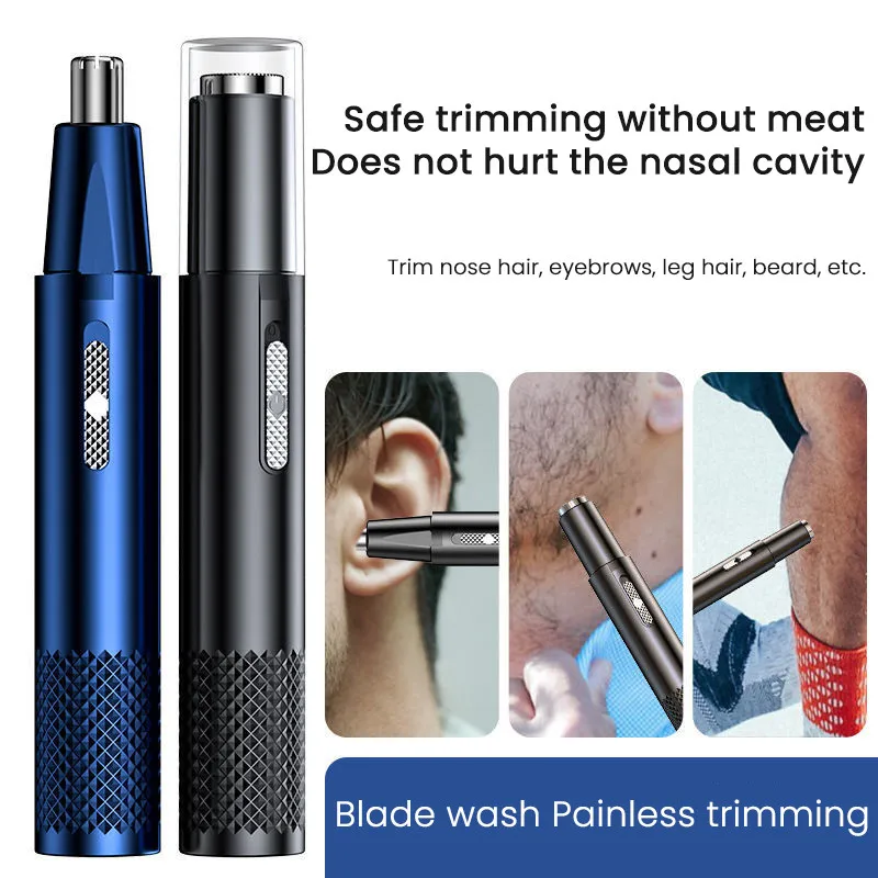 Electric Nose Hair Trimmer Clippers Rechargeable Multi-kinetic Shaving 2 In 1 Unisex Fully Automatic Washable Trimmer for Nose