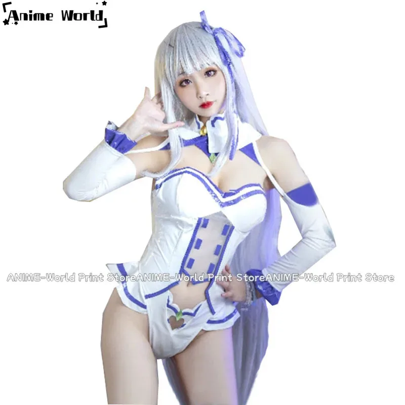 

《Custom Size》Re Zero Kara Hajimeru Isekai Seikatsu Emilia Sexy Bunny Girl Uniform Cosplay Costumes