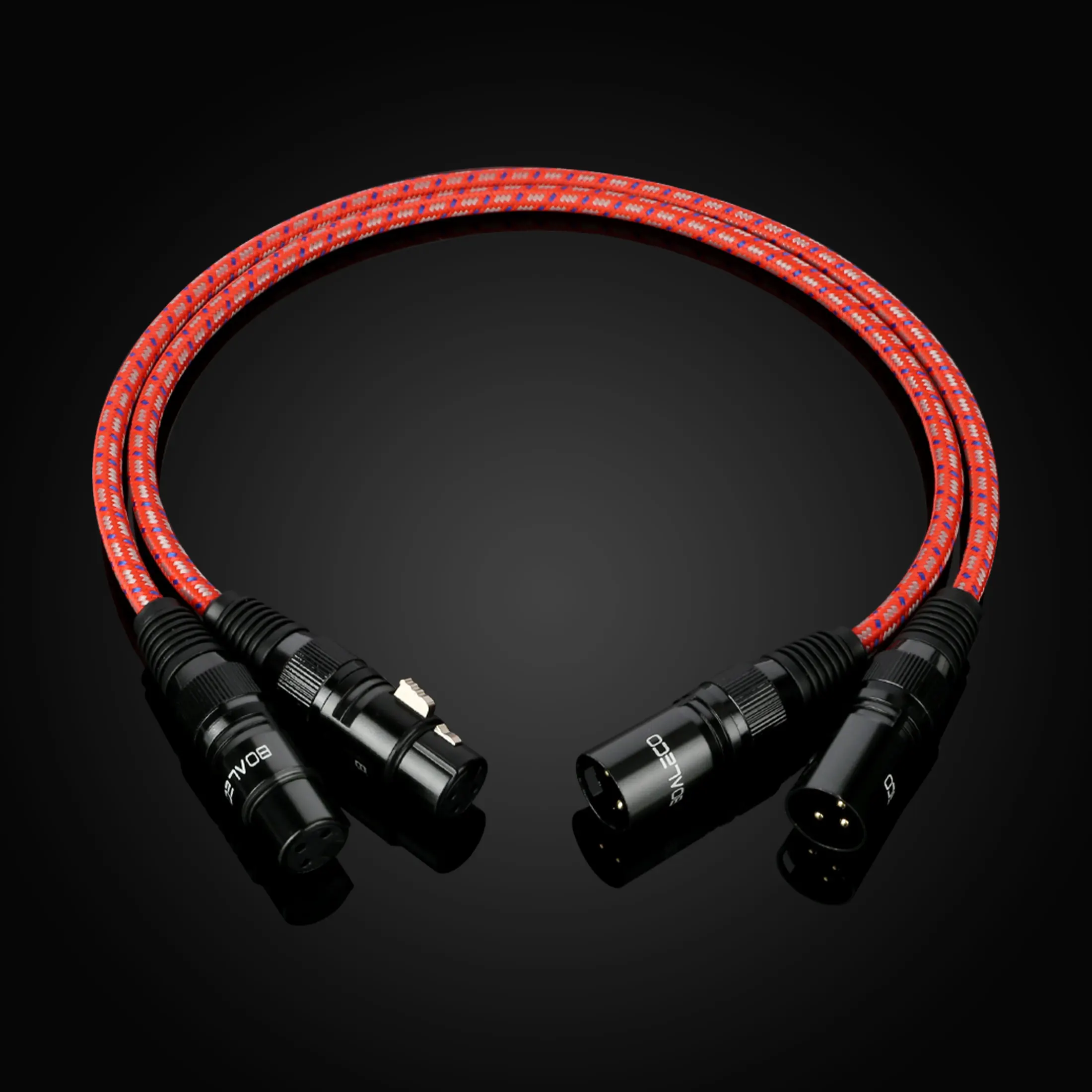 كابل BOALECO XC1 Audiophile XLR، وصلة ربط متوازنة من النحاس 6N OFC، مطلية بالذهب ذكر إلى أنثى لخلاط مضخم DAC