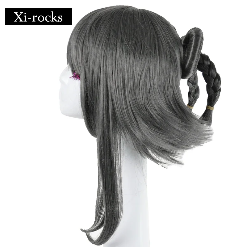 Grijze Lange Hittebestendige Synthetische Cosplay Pruik voor Vrouwen 3042 Xi.Rocks Vocaloid Anime Luo Tianyi Stijl Pin up Haar