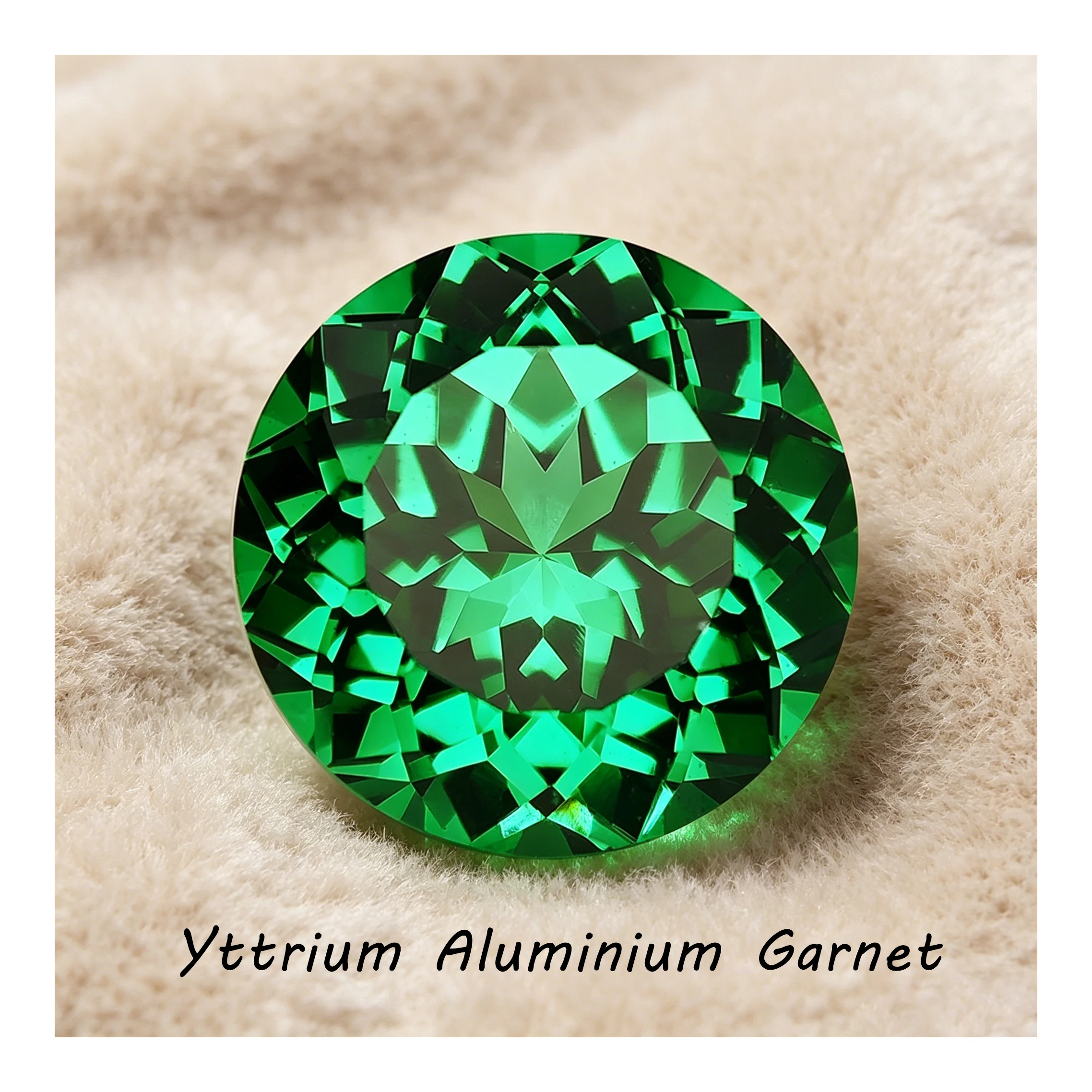 

Vivid Green Color Round Cut 6.0/8.0mm Yttrium Aluminium Garnet Loose Gemstone Lab Diamonds YAG Stones for Jewelry DIY/Making