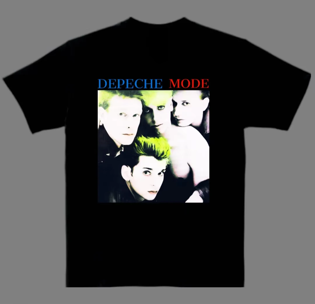 Black Celebration Neon Filter Band Photo Depeche Mode Black Band T-Shirt Cotton Graphic Tee Men Women Summer Streetwear