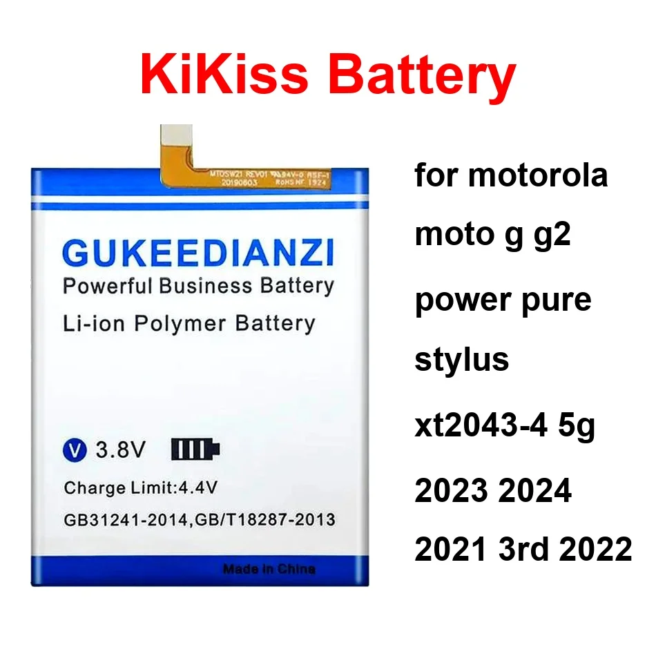 

3100-5600Mah KX50 NT40 MD50 Mobile Phone Battery For Motorola Moto G G2 Power Pure Stylus XT2043-4 5G 2023 2024 2021 3RD 2022