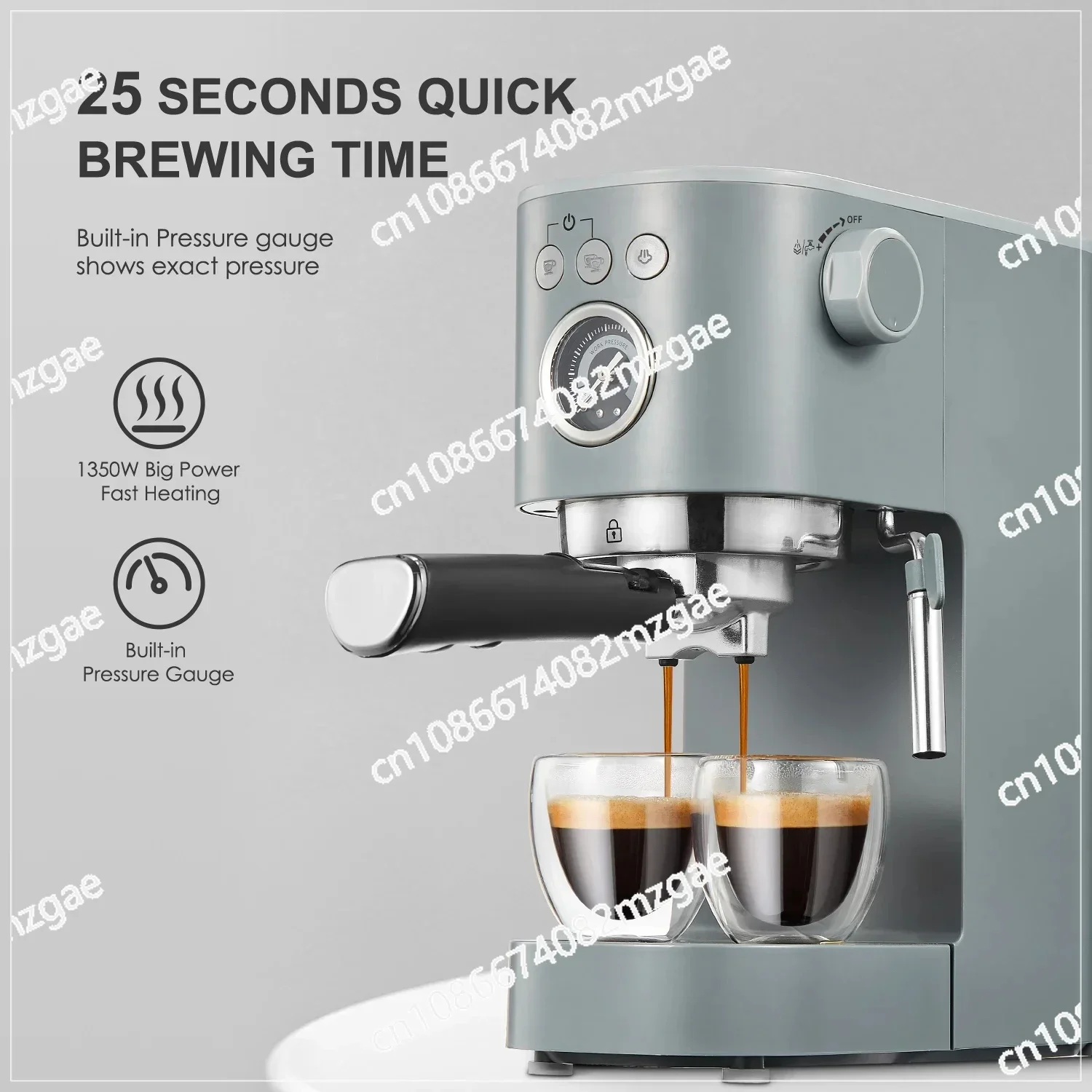 For Espresso Machine Coffee Makers 15 Bar Cappuccino Machines with Milk Frother for Espresso/Cappuccino/Latte/Mocha