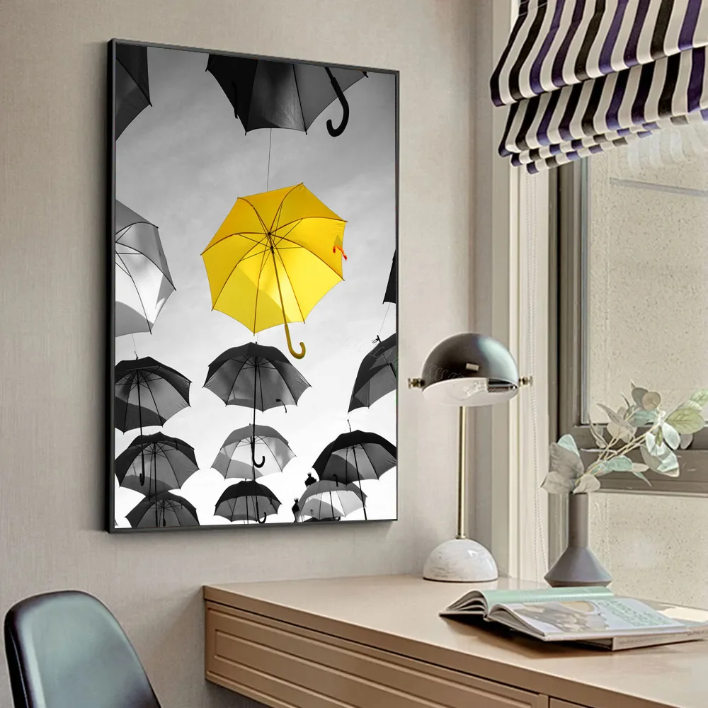 1 pz moderno bianco e nero giallo Art Poster HD Poster Home Room Bar Cafe Decor Art Wall Painting Picture