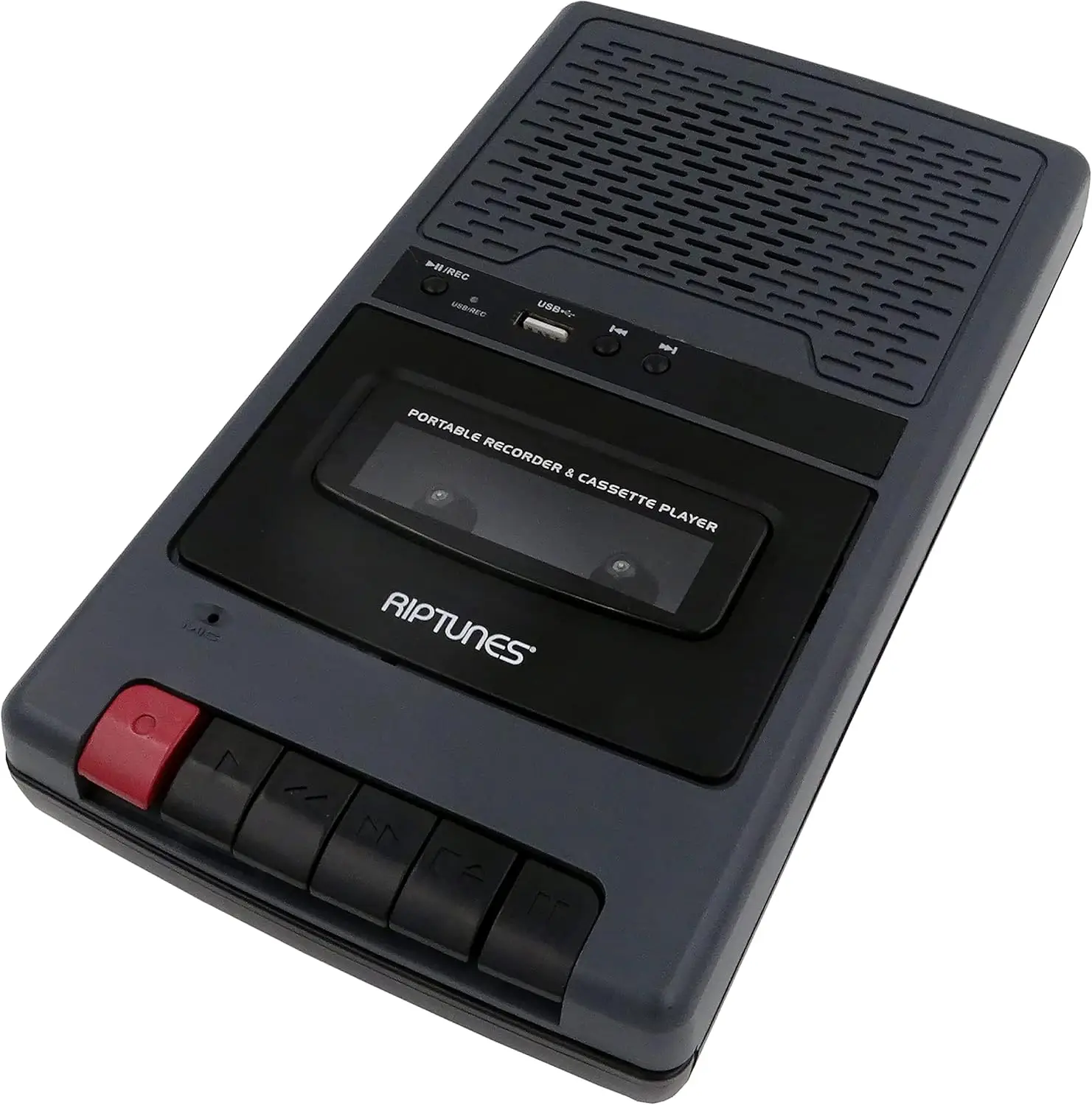 

Portable Cassette Recorder Player, Tape to USB Converter with Microphone - Grey