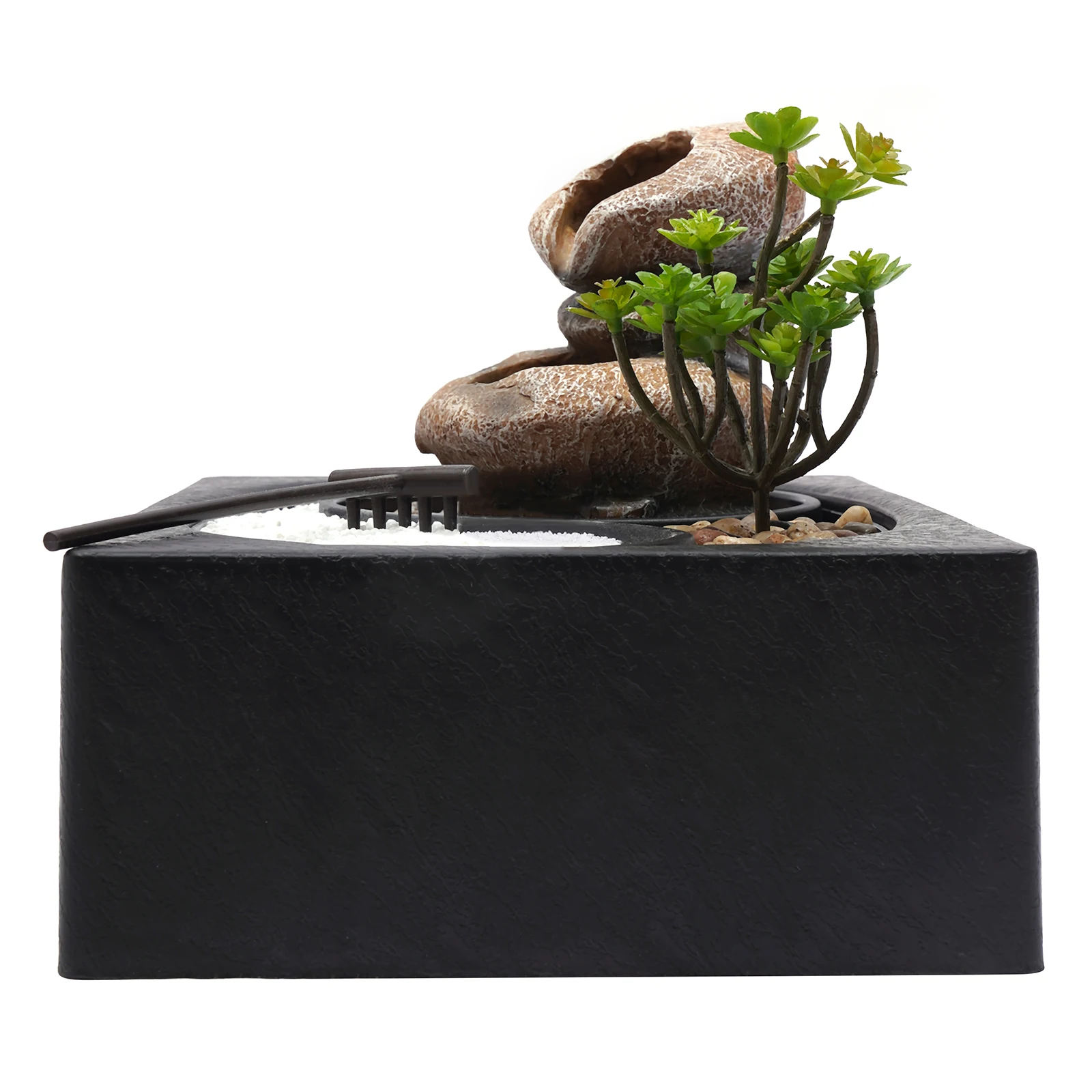 

Resin & Plastic Tabletop Water Fountain Indoor Black Table Top Water Fountain Garden Desk Water Fountain With Guy Wires