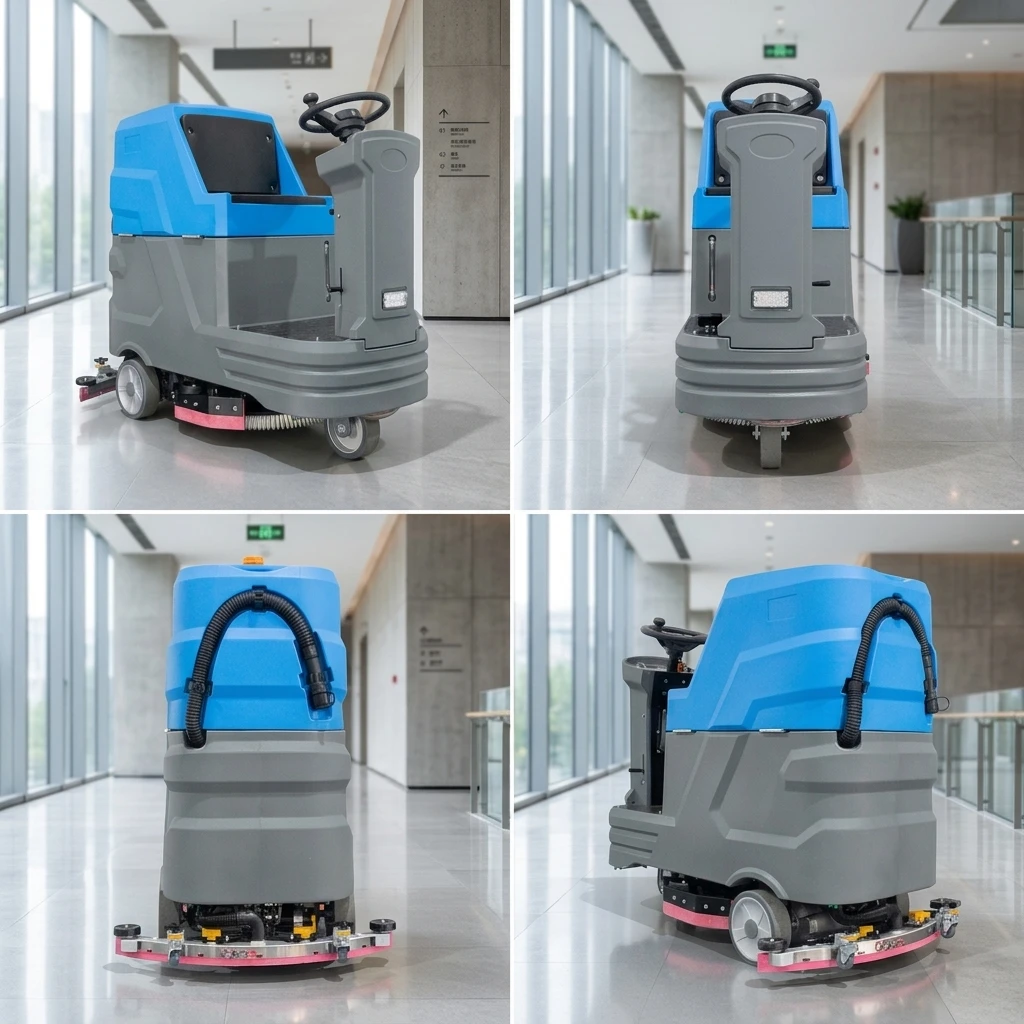 Warehouse-use Ride on Floor Scrubber Fully Automatic Rider Scrubber Dryer