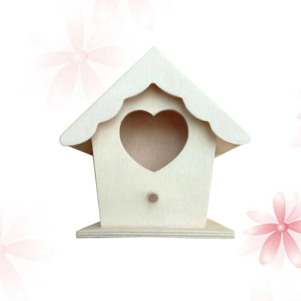 

Exquisite Wood Bird's Nest Hanging Drop Decor Environmental Protection Safe Home Store Garden Creative Design (Wood Color)