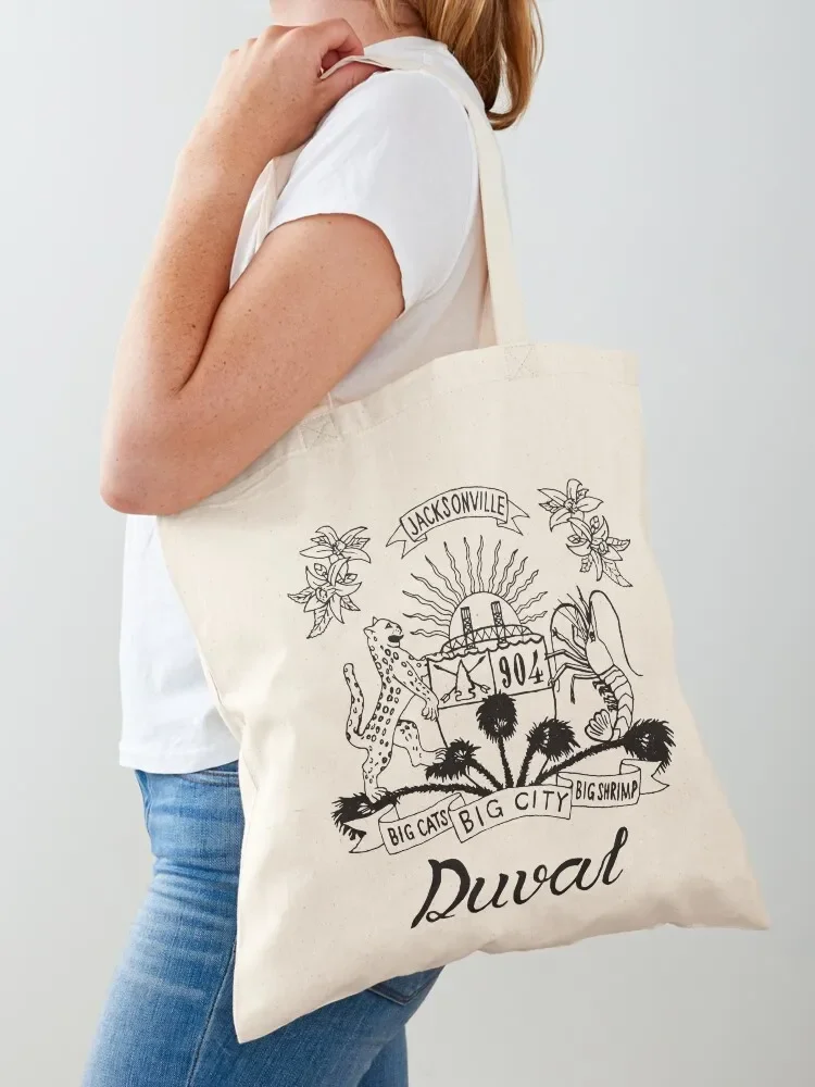

Duval Crest Black Lettering on White Tote Bag Large bags for women women bag Candy bags shopper bags for women