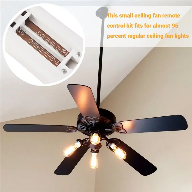 QWE-Ceiling Fan Remote Control Kit, Small Size Universal Ceiling Fans Light Remote, Speed, Light & Timing Wireless Control