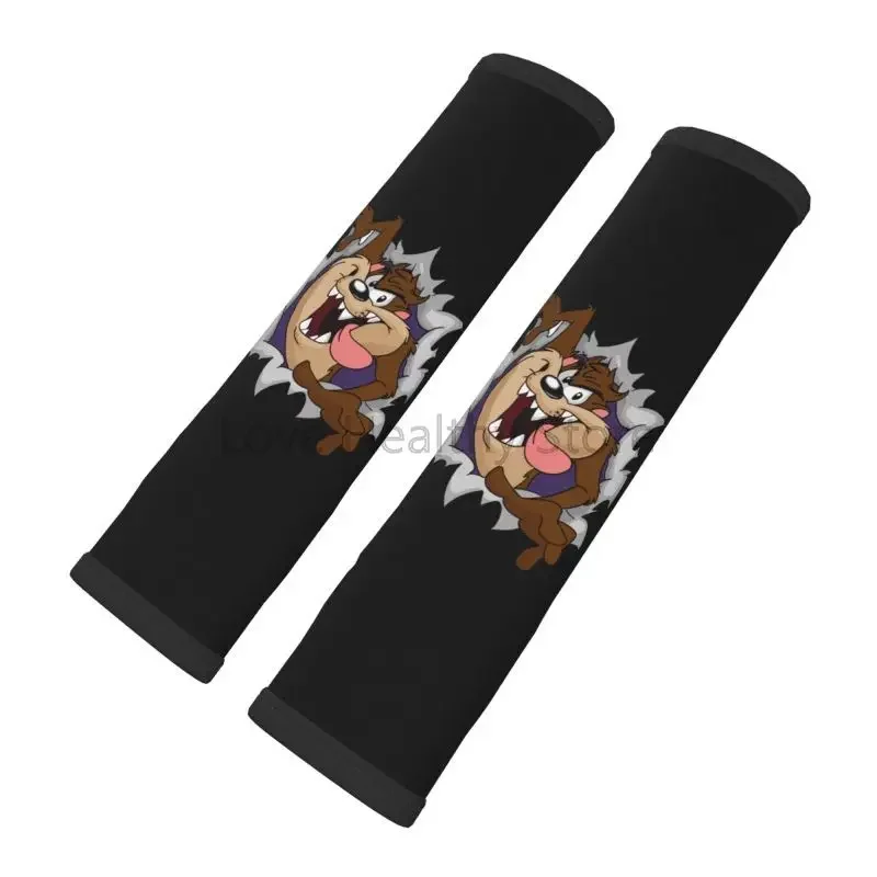 Custom Tasmanian Devil Car Seat Belt Covers Safety Comfortable Seat Straps Shoulder Pads Pack of 2 Universal Car Accessories