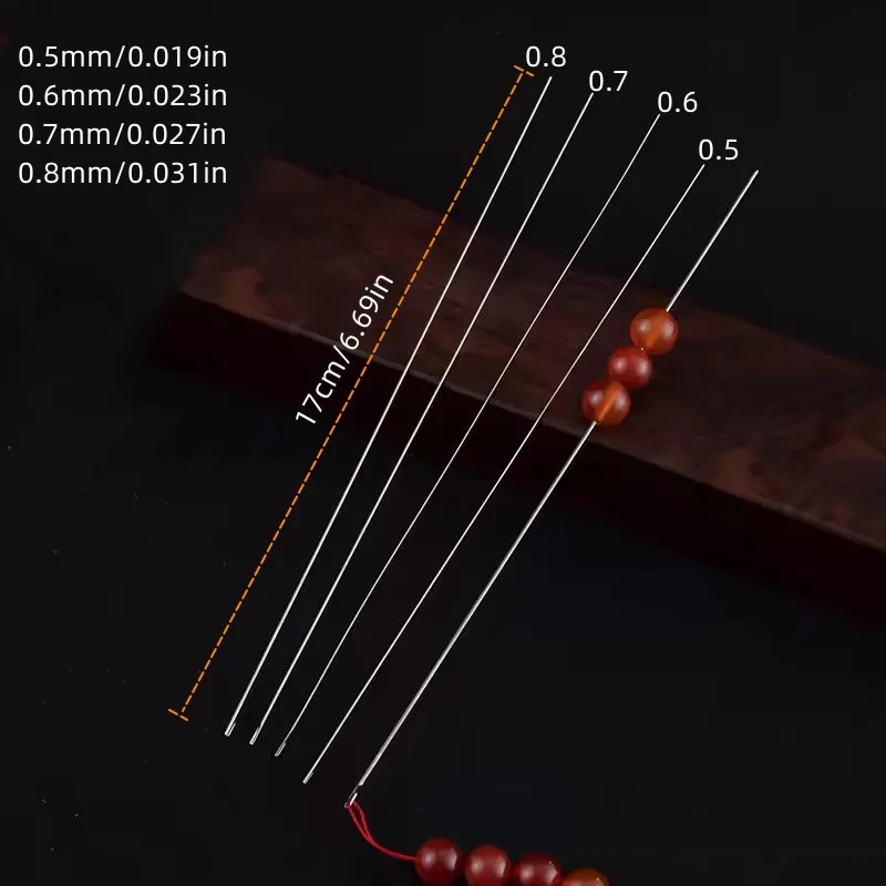 مجموعة إبر الديكور مكونة من قطعتين - فتحة جانبية سهلة الخيوط، 17 سم/6.69 بوصة، مع أنبوب تخزين للحرف اليدوية وصنع الخرز بنفسك #2